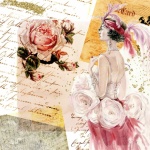 Vintage Flapper Floral And Script