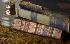 Old Books With A Glass Lamp