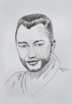Portrait, Man, Watercolor, Sketch