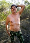 Shirtless Male In Forest
