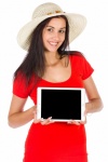 Summer Girl With A Tablet