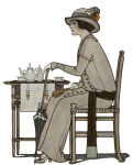 Woman Drinking Tea Vintage