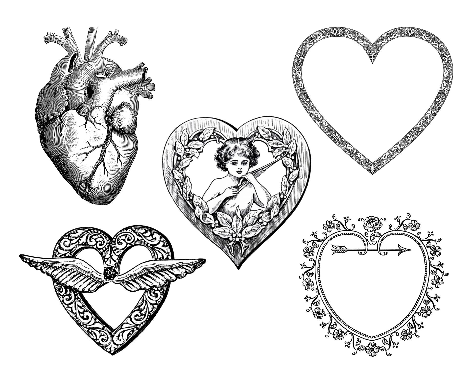 Hearts Illustration Art Clipart
