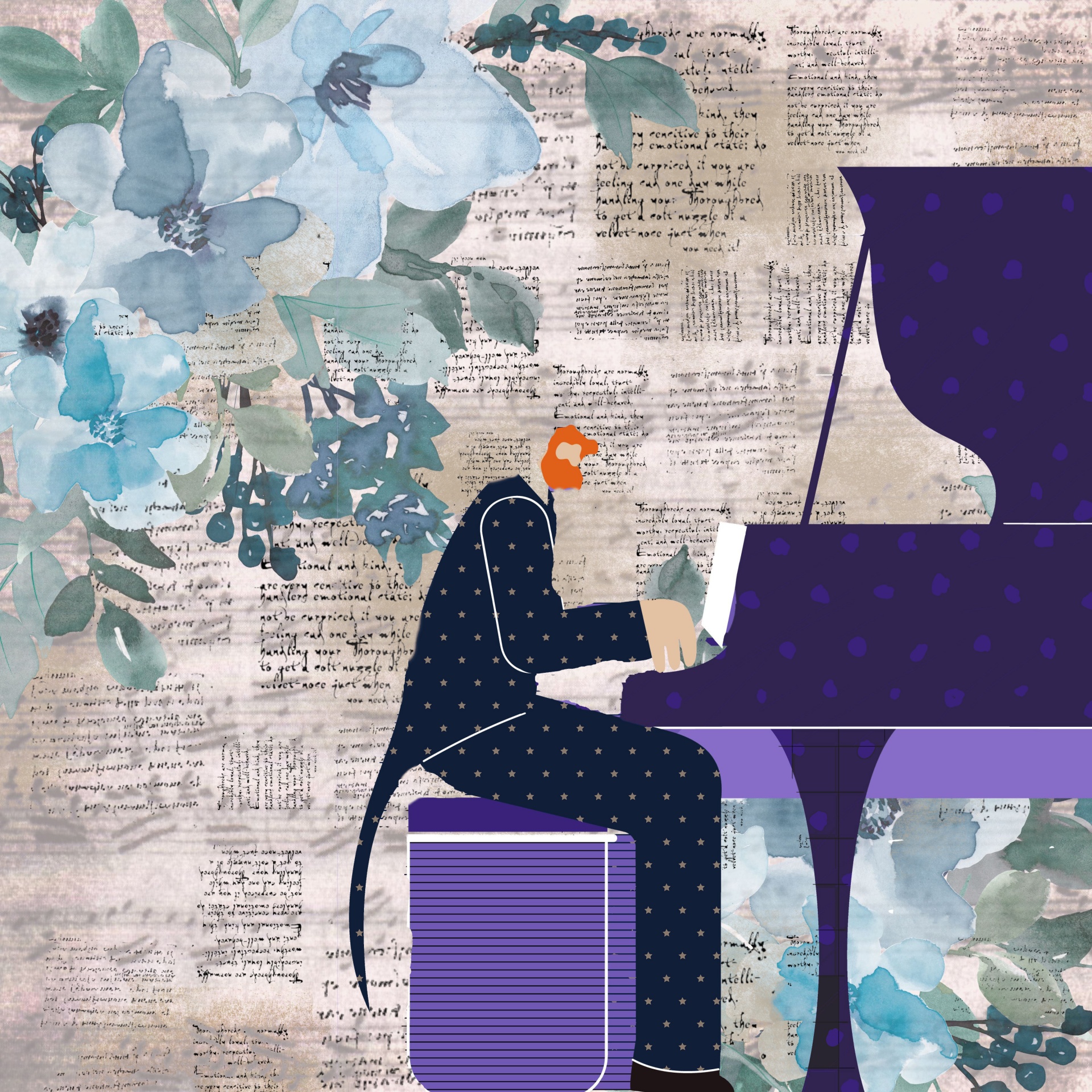 Grand Piano Musician Collage Poster