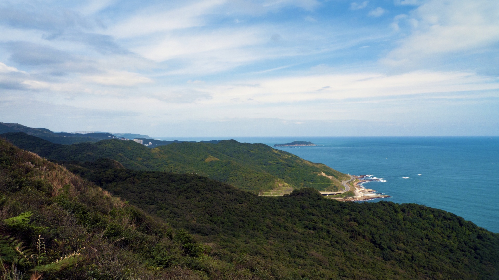 The North-east coast of Taiwan at Wanli, looking in the direction of Jinshan