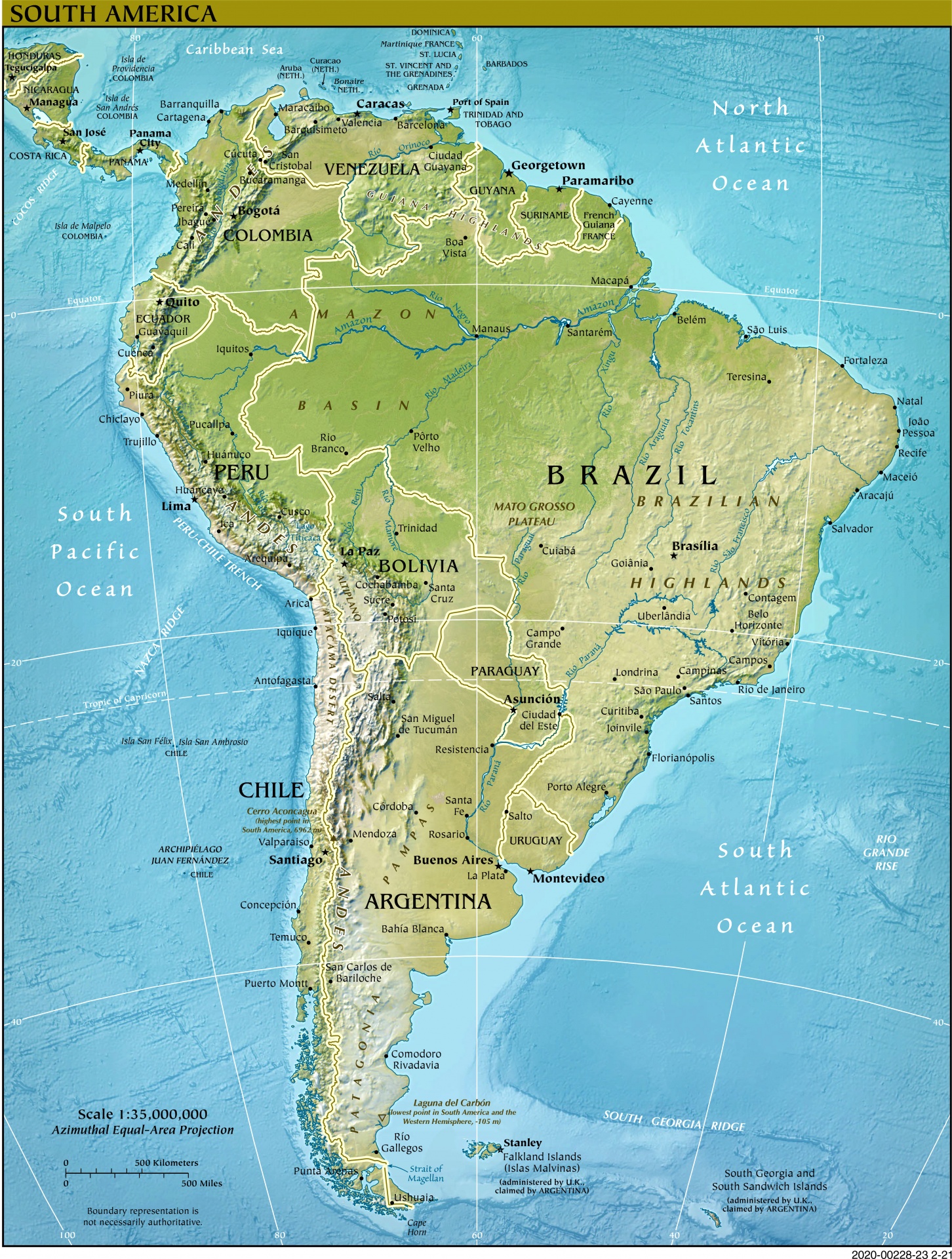 Physical South America
