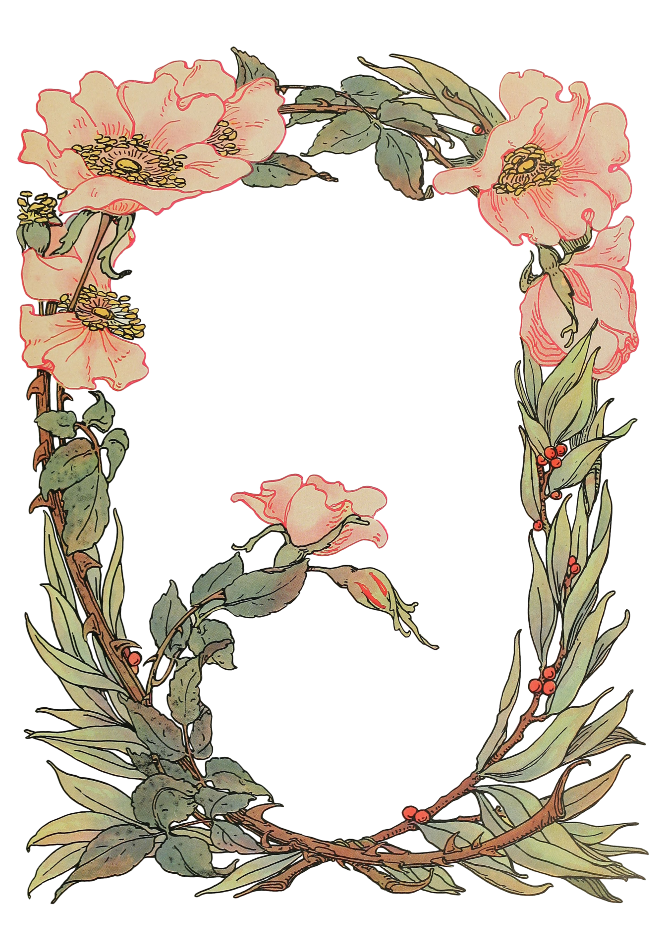 Vintage Floral Frame Clipart