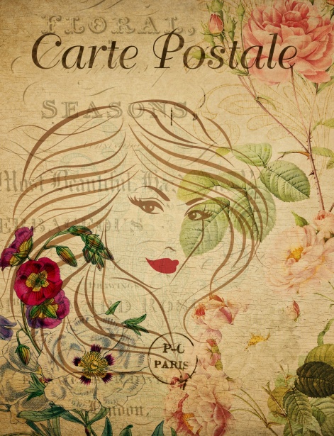 Carte poștală florală franceză pentru fe Poza gratuite - Public Domain  Pictures