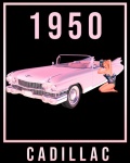 1950 Pink Cadillac Pinup Poster