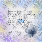A Flower A Butterfly And Writing
