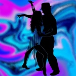 Ballroom Dancers Lighted Background