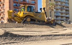 Bulldozer On A Beach
