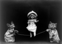 Cat Dressed Vintage Photo