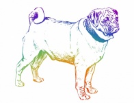 Clipart Pug Dog Illustration