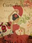 Dancer Vintage Floral Postcard