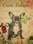 Dog Vintage Floral Postcard