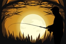Fisherman Silhouette Illustration