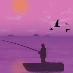 Fisherman Silhouette Illustration