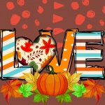 Fall Autumn LOVE Word Art Poster