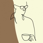 Abstract Line Art Man And Coffee
