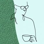 Abstract Line Art Man And Coffee