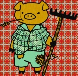 Cute Pig Farmer Illustration