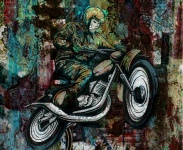 Grunge Motorcycler Image