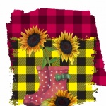 Plaid Country Boots Sunflower