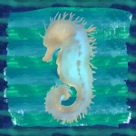 Seahorse Watercolor Digital Art