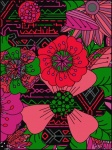 Coloring Book Style Tribal Flowers