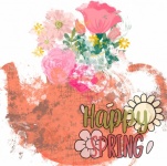Happy Spring Digital Art Flowers
