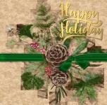 Happy Holiday Pinecone Greeting