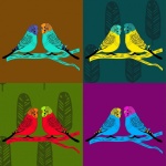 Grid Of Parakeets
