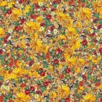 Yellow Red Floral Paper