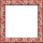 Paisley Photo Frame Red Clipart