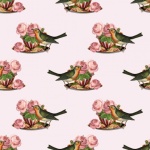 Teacup, Bird, Roses Wallpaper