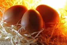 Three Eggs With Glowing Light