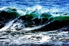 Turbulent Ocean Surf Watercolor