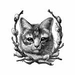 Vintage Clipart Cat Kitten