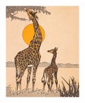 Vintage Giraffe Sunset