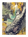 Vintage Illustration Tiger Cat