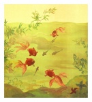 Vintage Art Goldfish Pisces