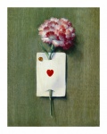 Vintage Art Heart Flowers