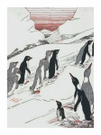 Vintage Art Illustration Penguins