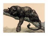 Vintage Art Cat Panther
