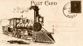 Vintage Train Postcard
