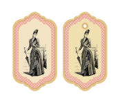 Vintage Victorian Woman Label