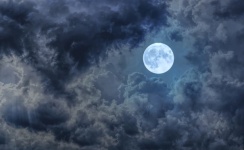 Full Moon Sky Clouds Moon