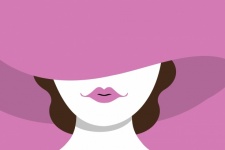 Woman Big Pink Hat
