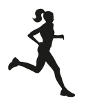 Woman Running Silhouette Clipart